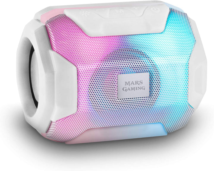 Mars Gaming MSB-ORB, Tragbarer Lautsprecher + Soundbar 20W, Orbilight RGB 360° Beleuchtung, Soundbar Mit Triple-Driver-System, Gaming-Lautsprecher Bluetooth 5.3 / Usb/Microsd/Aux/Fm, Schwarz