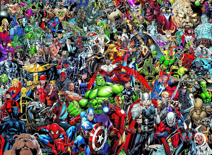 Clementoni 39411 Marvel Universe - 1000 piese, Puzzle imposibil, joc de indemanare pentru intreaga familie, joc puzzle colorat, puzzle pentru adulti de la 14 ani