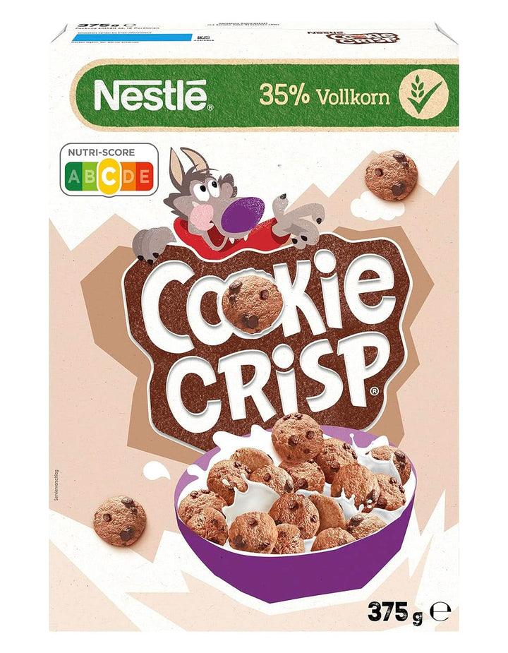 Cookie Crisp, cereale integrale sub formă de biscuiți pentru micul dejun al copiilor, pachet de 6 x 375 grame