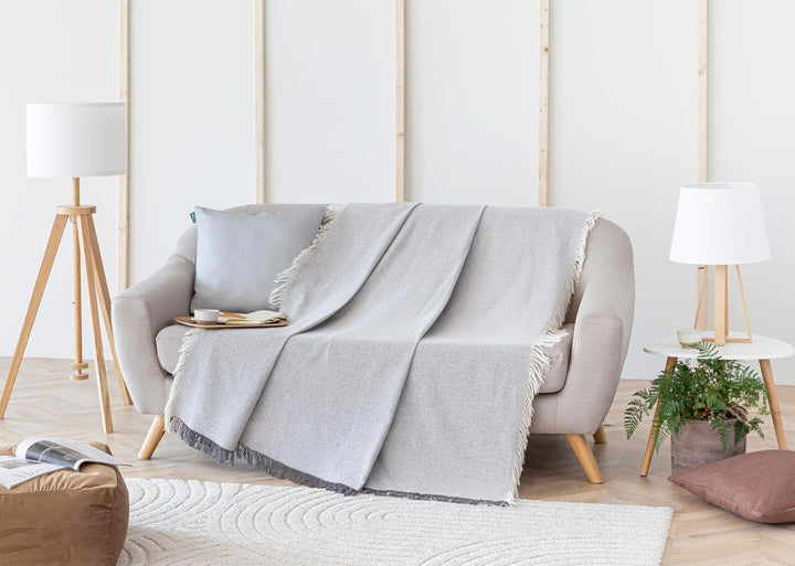Mehrzweck-Tagesdecke, Tagesdecke, Ãœberwurf FÃ¼r Bett, SofaÃ¼berwurf, Jarapas, Einfarbig (180 X 260 Cm, Dunkelgrau).