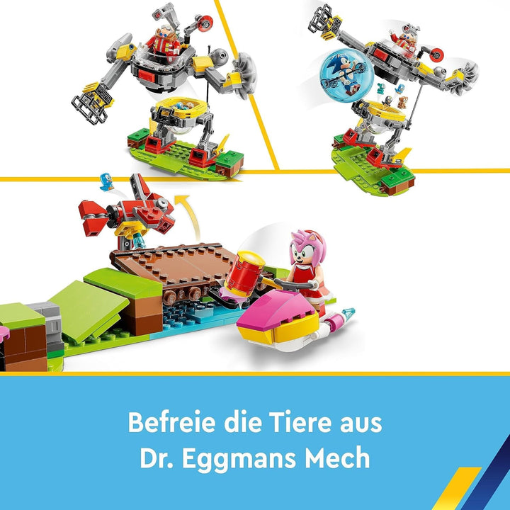 LEGO 76994 Sonic the Hedgehog Provocarea în buclă a lui Sonic în zona Green Hill, jucărie construibilă pentru copii, băieți și fete cu 9 personaje, inclusiv Dr Eggman și Amy