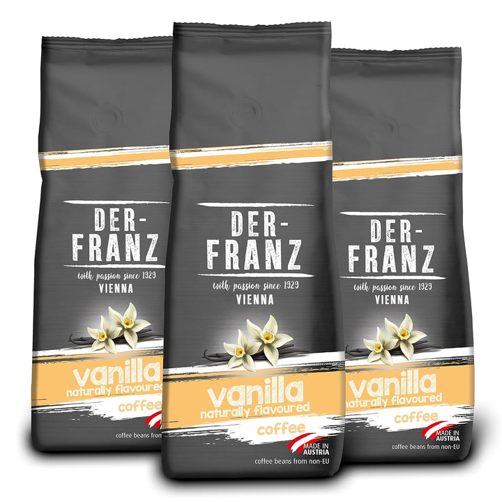 Der-Franz Kaffee, Aromatisiert Mit Karamaell, Intensität3/5, Arabica Und Robusta Kaffeebohnen, 3 X 500 G