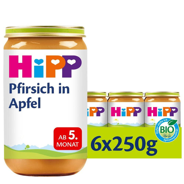 Hipp For Little Gourmets, Nectarine în mere și mango, fără zahăr adăugat, 6 X 190 grame