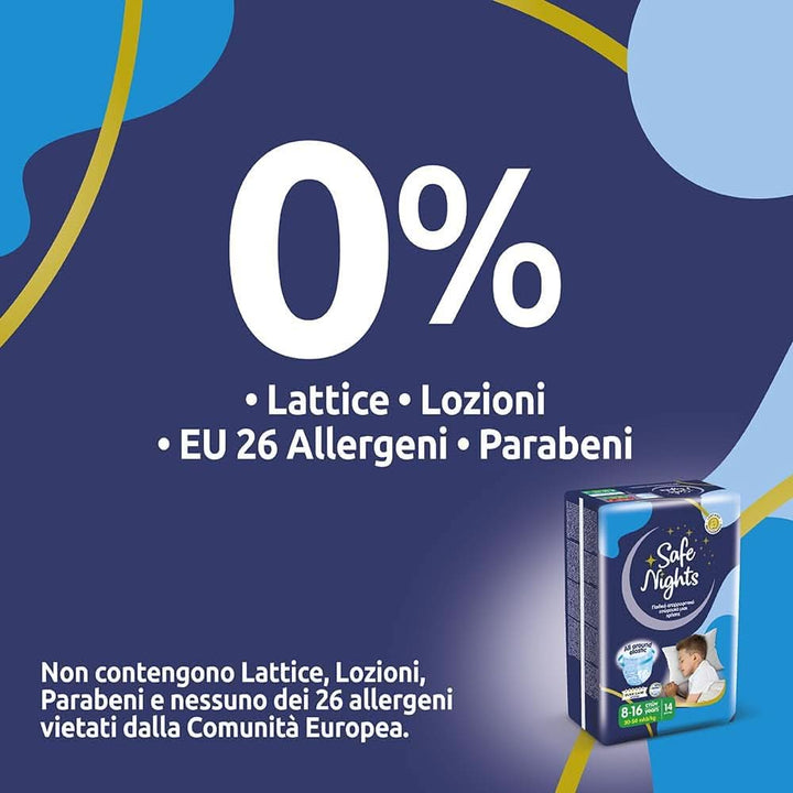 Safe Nights Boy, Höschen Für Die Nacht, Für Kinder Von 8-16 Jahren (30-50 Kg), 14 Stück