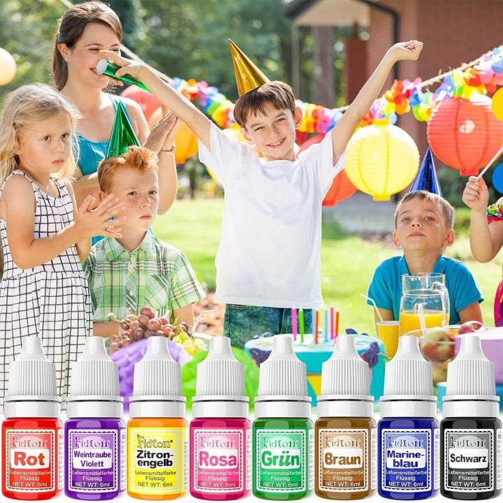Colorant alimentar lichid - Fidton 15 culori foarte concentrate, 6 ml Coloranti Alimentari Naty Shop