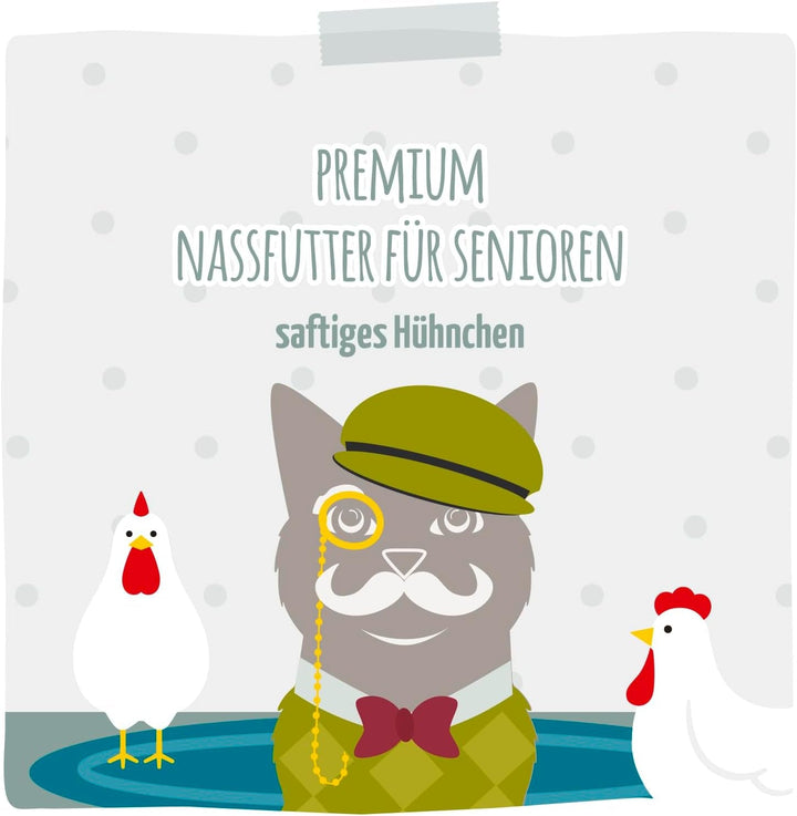 Mjamjam - Hrană umedă premium pentru pisici - Senior - Juicy Chicken, 6Pack (6X800G), fără cereale