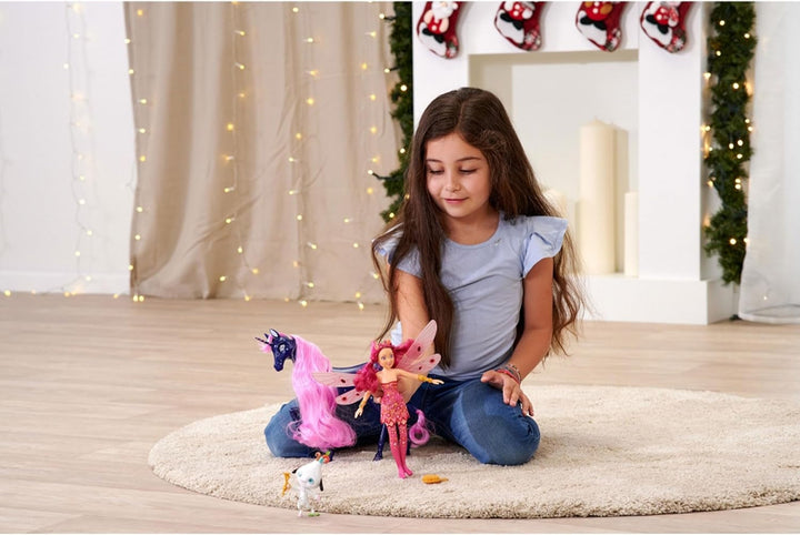 Simba 109483042 Mia and Me dress-up doll, Phuddle with Trumptus, elf cu aripi și picioare mobile, 6X agrafe de păr, 2X brățară, de la 3 ani, multicolor, 23 cm