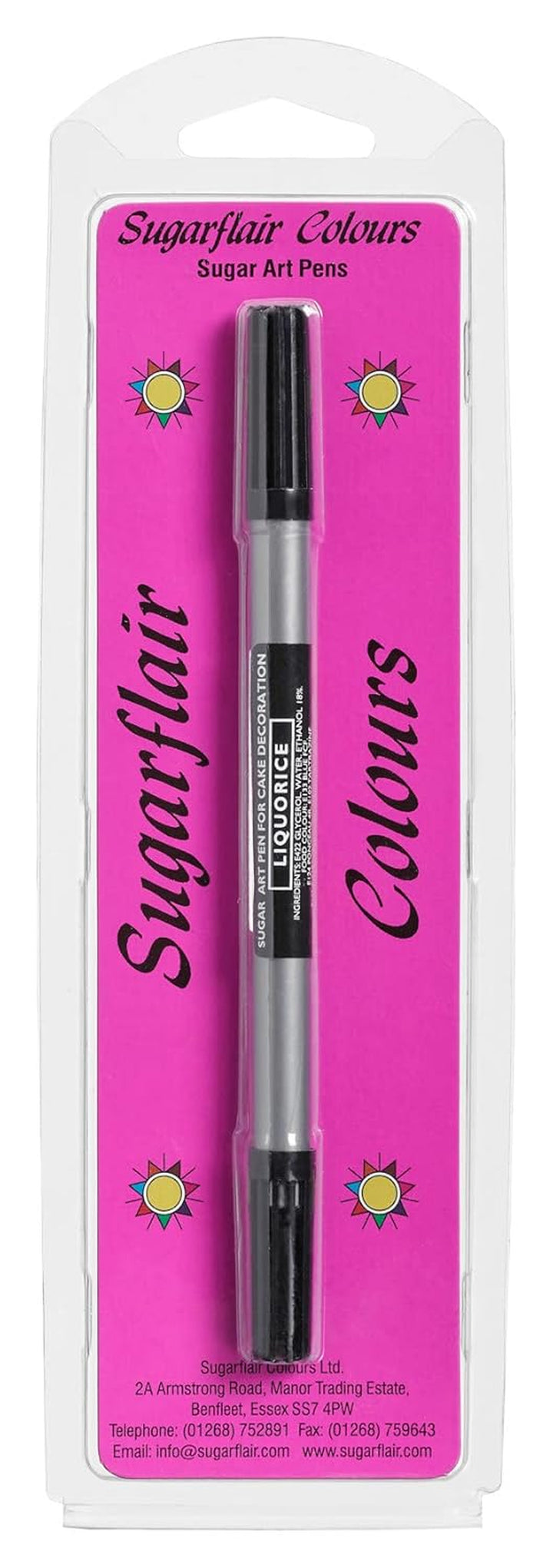 Sugarflair Sugar Art Pen Lebensmittelfarbe Stifte Liquorice - Essbare Lebensmittel Stift, DIY Food Pen Für Cakes, Dekorieren Von Fondant, Marzipan Und Royal Icing - 1 Stück