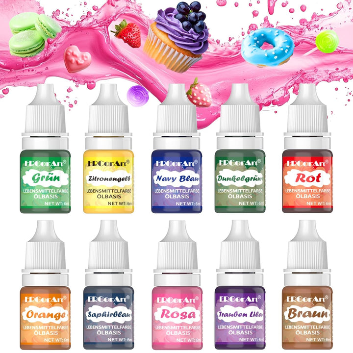 Coloranti alimentari lichizi concentrati, 6 ml Coloranti Alimentari Naty Shop Set 10 x 6 ml