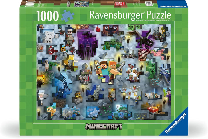 Ravensburger Puzzle 12000422 - Minecraft Mobs - 1000 piese Minecraft Puzzle pentru adulți și copii cu vârsta de peste 14 ani