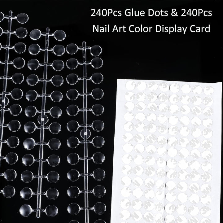 240 Stück Nagel Display Punkt Farbpunkte,Transparent Nail Art Display,Nagellack Displays Rund Für Nagelstudio Und Anfänger,Diy Nail Art Nagelstudios