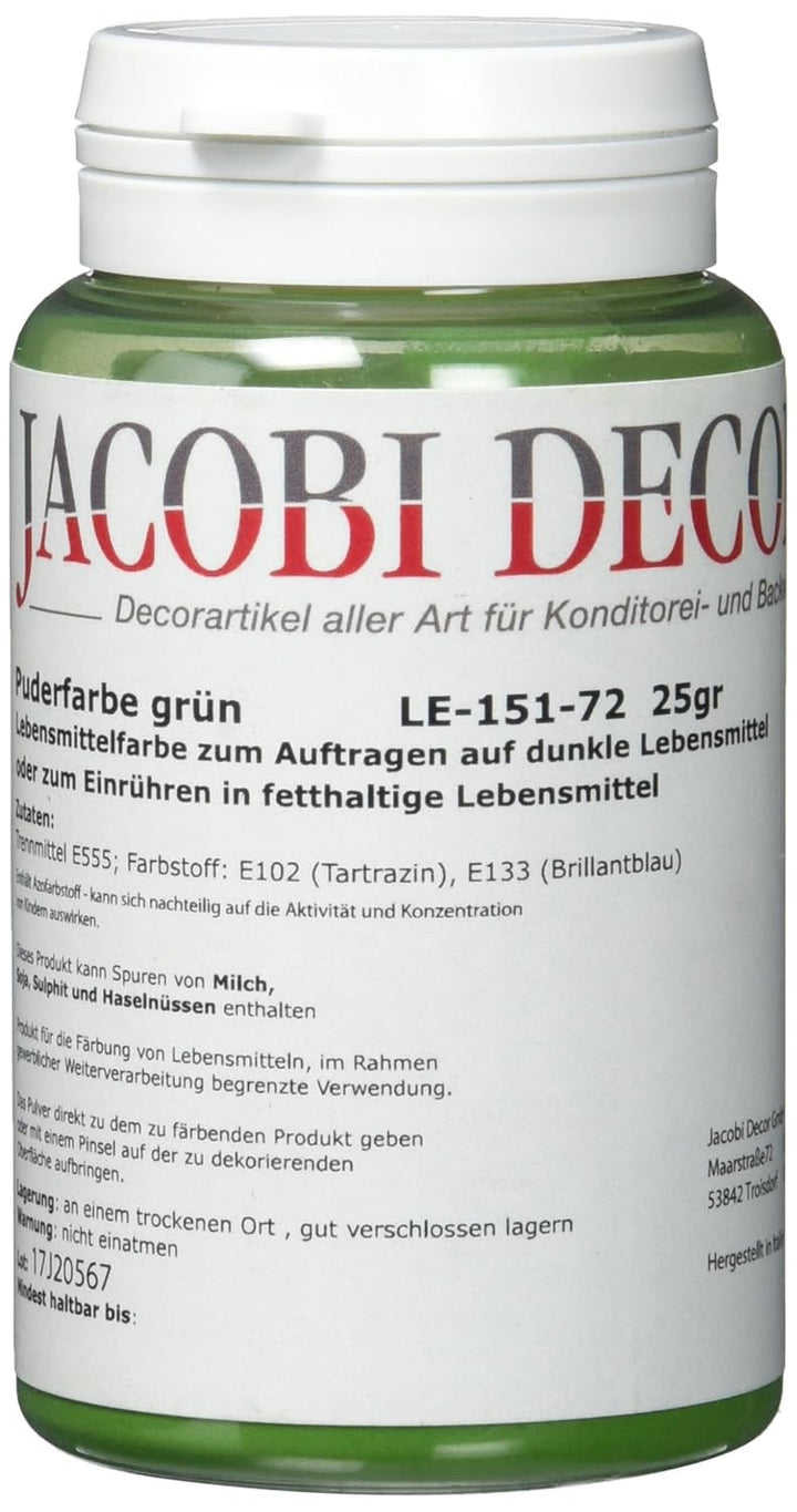 Cake Company Fettlösliche Puder Farbe Grün (1 X 25 G) | Ideal Zum Färben Von Lebensmitteln