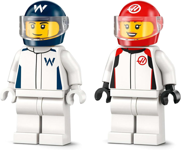 LEGO City F1 Williams Racing și Haas F1 Racing Cars - Jucărie Formula 1 cu mașini construibile și 2 minifigurine cu șofer de curse - Idei de cadouri mici pentru băieți și fete de la 4 ani 60464