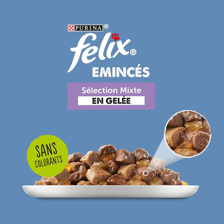 Jelly Chopped | Pisică adultă | Alegerea dintre carne de vită, somon, pui, ton | 12 X 85 G | Pungă proaspătă