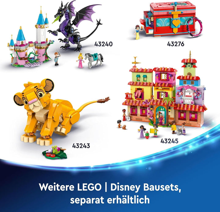 LEGO Ç€ Disney Simba, puiul de leu al regelui, jucărie de construcție pentru copii, Playset fantezie cu figura leului, idee de cadou cool pentru fete și băieți de la 6 ani, jucărie pentru copii 43243