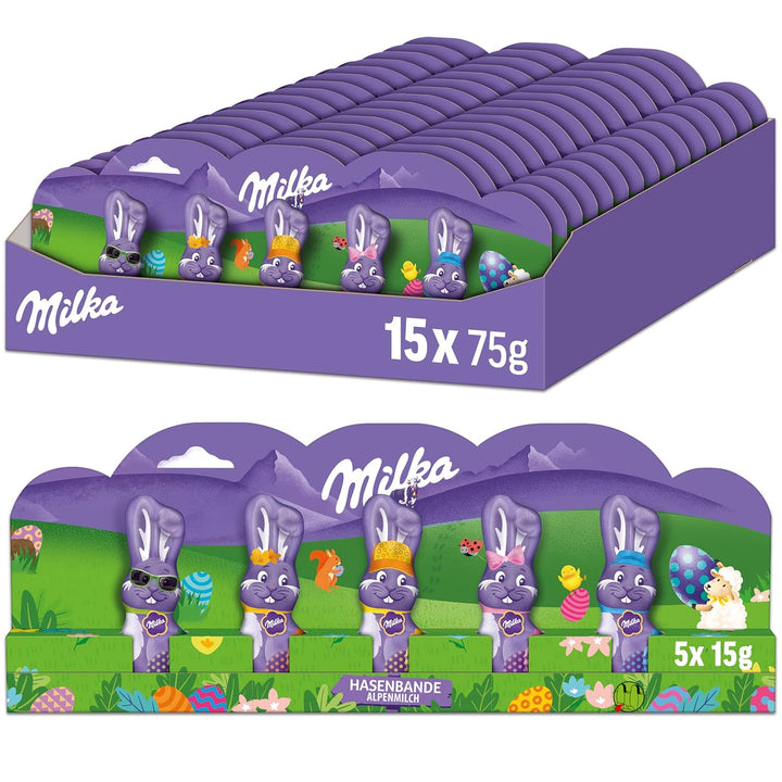 Milka Schmunzelhase Daim 24 X 45G I Osterschokolade Großpackung I Mit Mandel-Karamell-Stückchen I Osterhasen Schokolade Aus 100% Alpenmilch