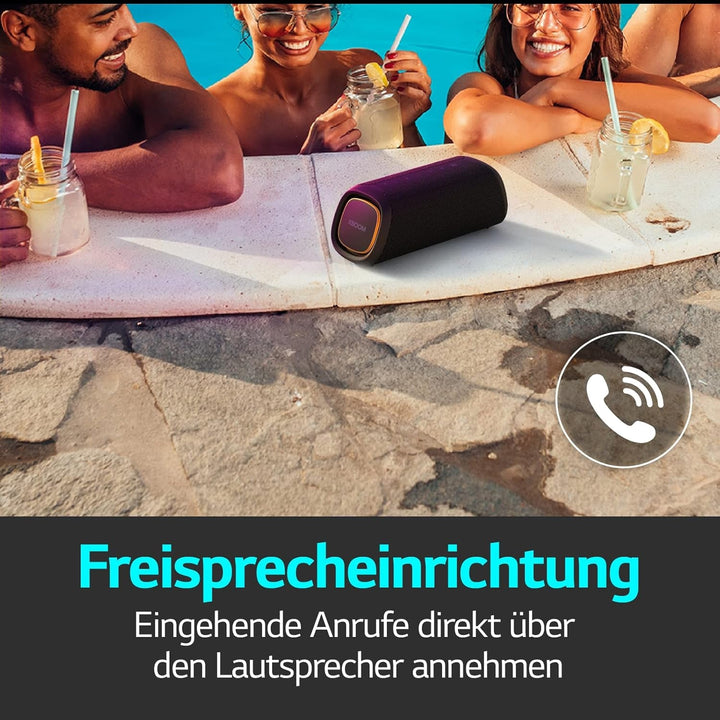 LG XBOOM Go DXG7, Difuzor Bluetooth portabil (40 wați, Google Assistant, Siri, iluminare), gri