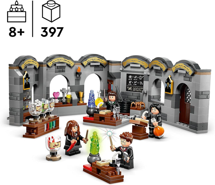 Castelul Hogwarts LEGO Harry Potter: Clasa de Poțiuni, Jucărie Fantasy, Clasă construibilă, Idee de cadou pentru băieți, fete și toți fanii, cu Hermione Granger și Severus Snape 76431