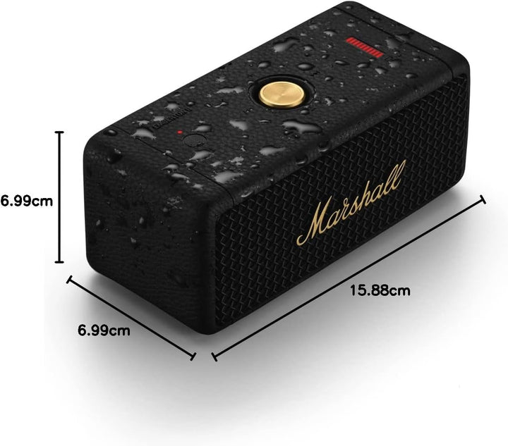 Marshall Emberton II Difuzor portabil Bluetooth, fără fir, rezistent la apă - negru și alamă