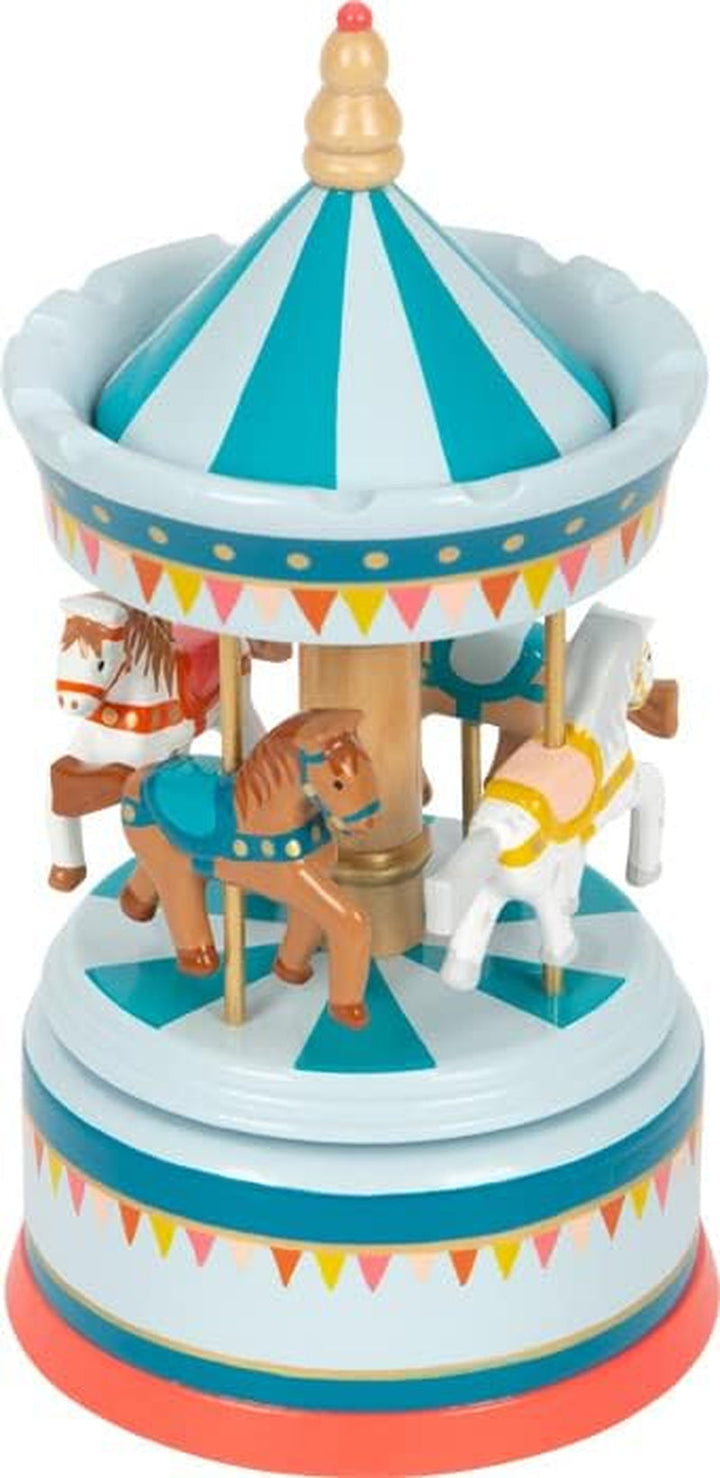 Cutie muzicală cu picior mic cal carusel circ din lemn, decor pentru grădiniță, cu muzică frumoasă de leagăn, 12321 Jucarii Bebe Naty Shop