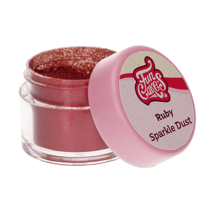 Funcakes Sparkle Dust Ruby: Glänzendes Funkelndes Farbpulver Für Lebensmittel, Zur Kuchendekoration, Halal-Zertifiziert