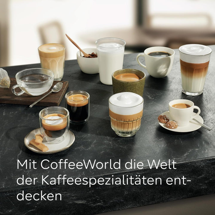 Espressor complet automat Siemens EQ500 TP516DX3, multe specialități de cafea, spumator de lapte, recipient integrat pentru lapte, funcție dublă de ceașcă, curățare automată cu abur, oțel inoxidabil negru