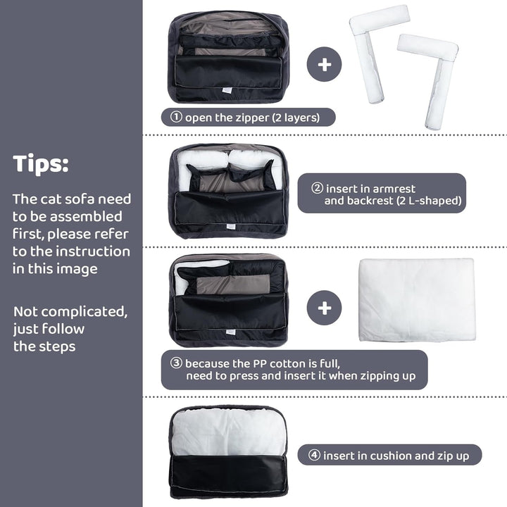 Pat pentru pisici, pat pentru câini mici, canapea pufoasă de pluș pentru pisici și căței, canapea extensibilă moale pentru animale de companie, pat respirabil pentru animale de companie, maro deschis