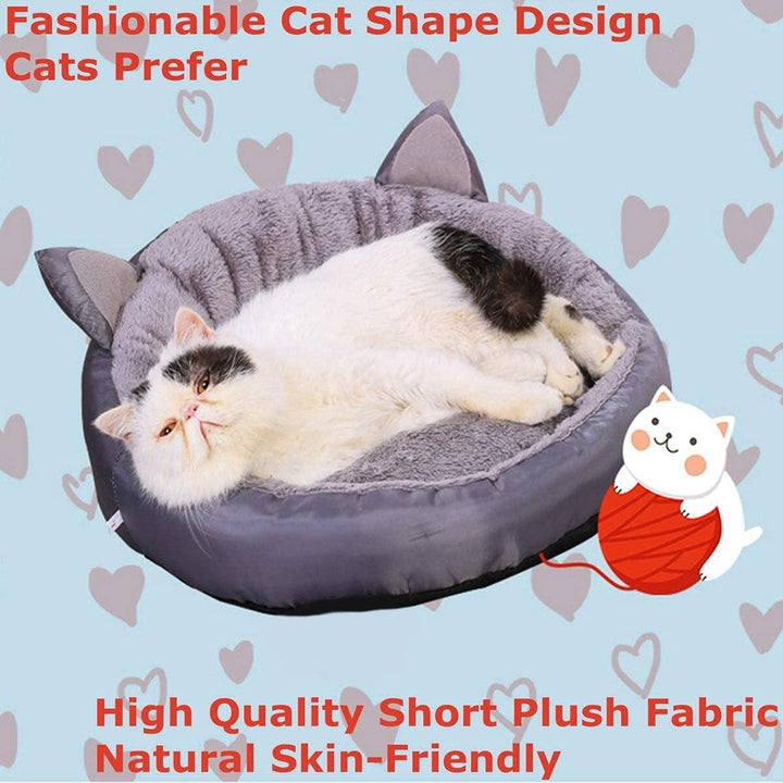 Pat lavabil pentru câini Queta, pat pentru pisici. Coș rotund în formă de ureche de pisică, pat cald pentru animale de companie, pat pentru pisici, saltea de dormit pentru pisici, pat pentru animale de companie. (Gri)