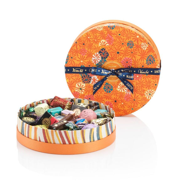 – Murrine-Kollektion – Blaue Hutschachtel Mit Sortierten Pralinen, 340 G – Glutenfrei - Geschenkidee