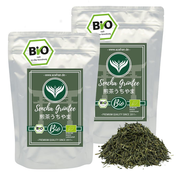 Ceai verde Azafran - Ceai verde Sencha organic vrac tăiat - Original Uchiyama din Japonia 250 g