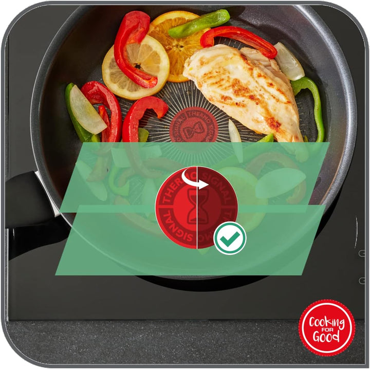 Tefal Hard Titanium Essential Bratpfanne 28 Cm, Antihaftversiegelung, Thermo-Signal Bei Idealer Brattemperatur, Spülmaschinengeeignet , Nicht Induktionsgeeignet, Made in France, C38806