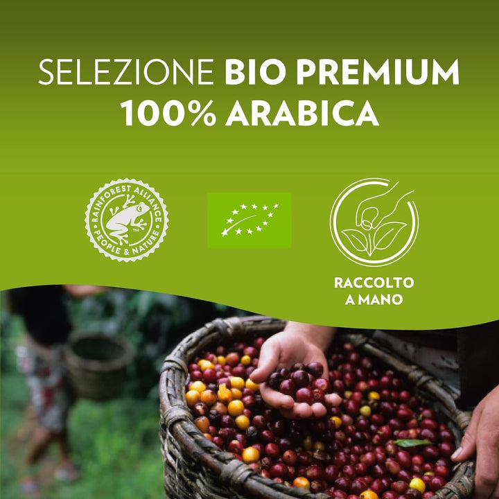 Lavazza, un aparat de cafea Modo Mio Tiny Eco Green cu 64 de capsule asortate, espressor fabricat din plastic reciclat, 1450 W, 220-240 V, 50/60 Hz, 0,6 litri