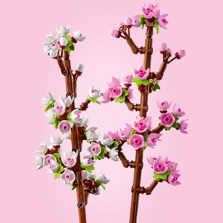 LEGO Botanicals Cherry Blossoms - Flori artificiale de construit - Decorațiuni de birou pentru copii - Buchet de flori de expus - Cadou pentru femei și bărbați de la 8 ani - Botany Collection 40725