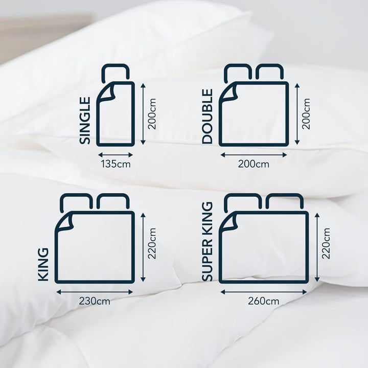 Plapumă pentru alergii Snuggledown Freshwash, 13,5 Tog Winter Warm, bumbac, alb, pat single
