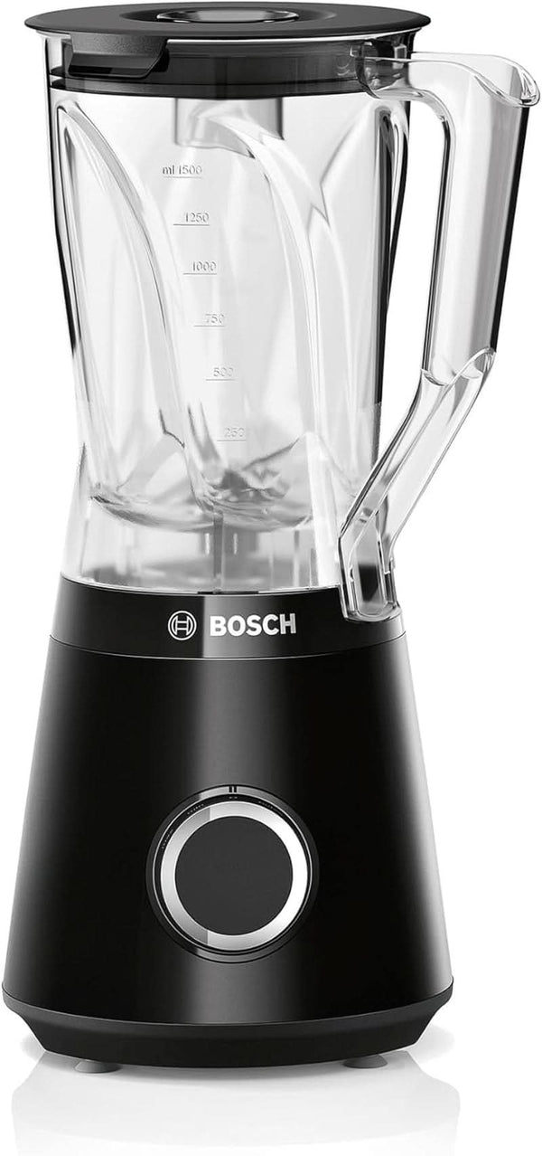 Bosch Standmixer Vitapower Serie 4 MMB6141B, Hochwertige Edelstahl-Klingen, 1,5L Tritan-Mixbehälter, Spülmaschinengeeignete Teile, 30.000 U/Min, 1200 W, Schwarz