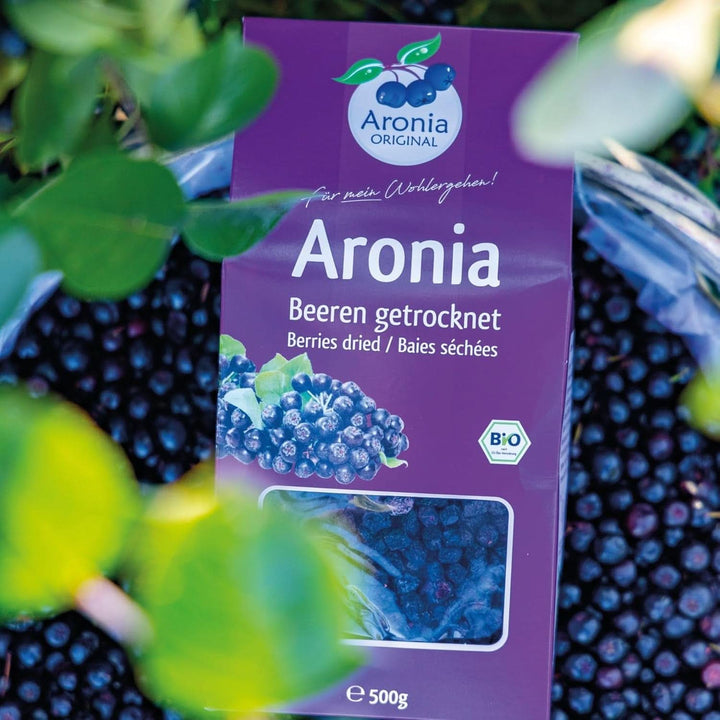 Aronia ORIGINAL, Fructe de aronia deshidratate, fără conservanți, fără zahăr adăugat, 500 grame