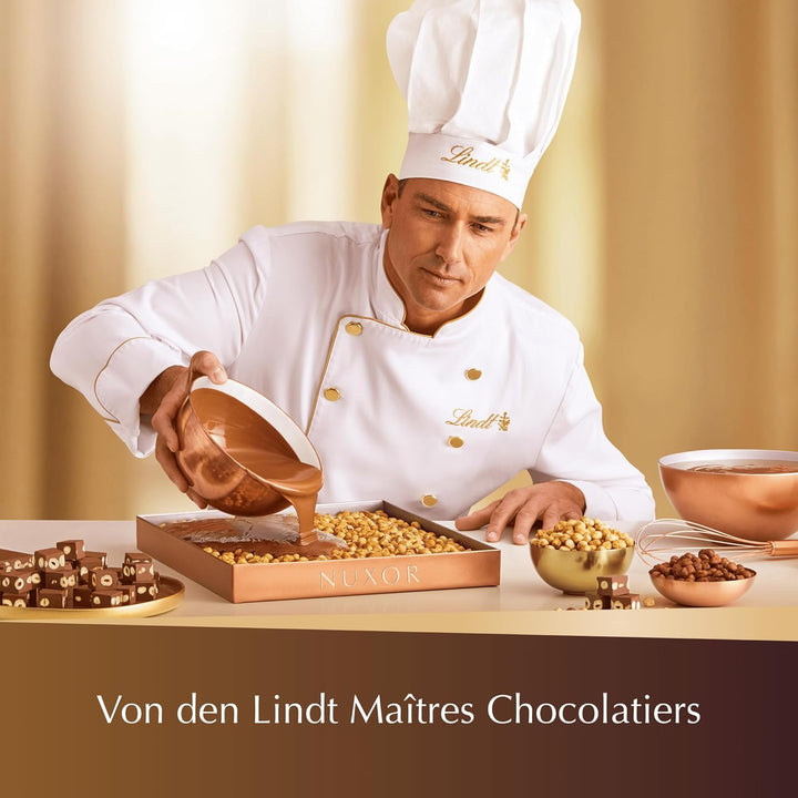 Lindt NUXOR Beutel Mischung | 103G Beutel | Cremige Gianduja Schokolade (Weiss, Vollmilch Und Feinherb) Mit Ganzen, Gerösteten Haselnüssen | Pralinen Geschenk | Schokoladengeschenk