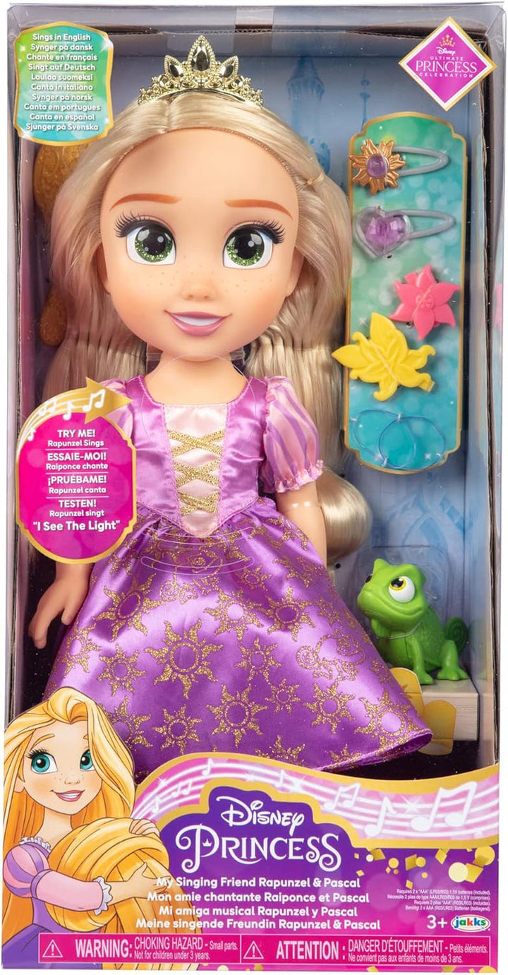 Disney Princess Singing Rapunzel Doll 35 Cm, Cântă "I See the Light", Include accesorii pentru mai multă distracție, Perfectă pentru fetițe cu vârsta peste 3 ani, Violet