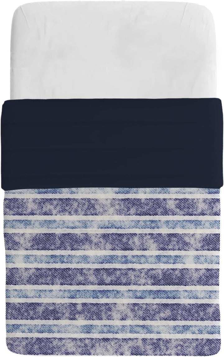 Cuvertură de vară Basic, microfibră, dungi de blugi, 200X240Cm Plapumi si pilote Naty Shop