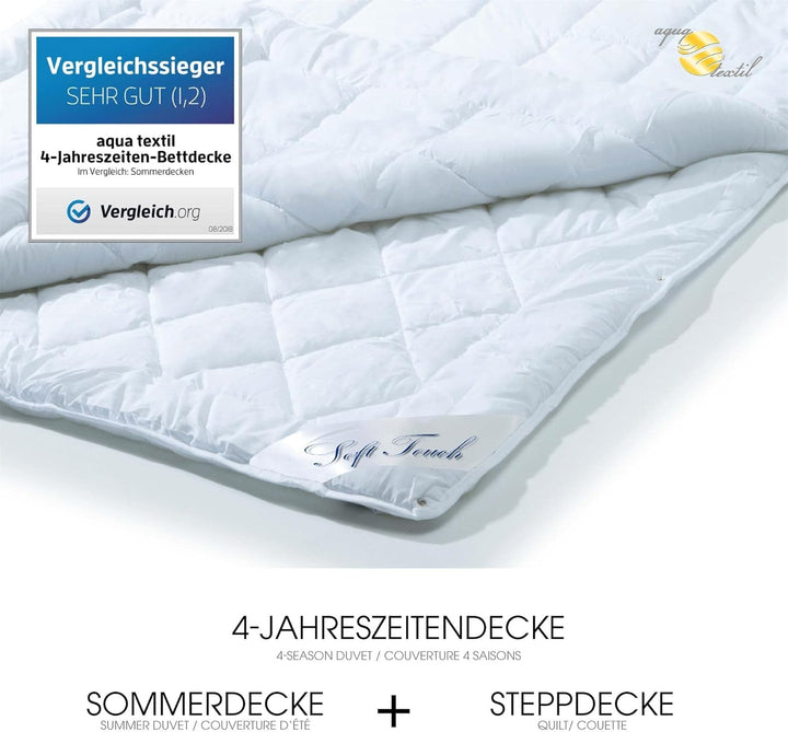Aqua-Textil 4-sezon plapuma 135X200Cm Pături înnodate împreună Iarna 800G Vara 600G Reglarea climei Oeko-Tex