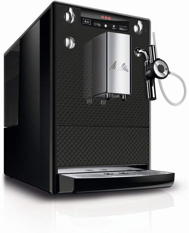 Melitta Caffeo Solo & Perfect Milk - Espressor complet automat - Cu sistem de lapte - Spumator de lapte - Intensitate cafea reglabilă pe 3 niveluri - Negru (E957-201)