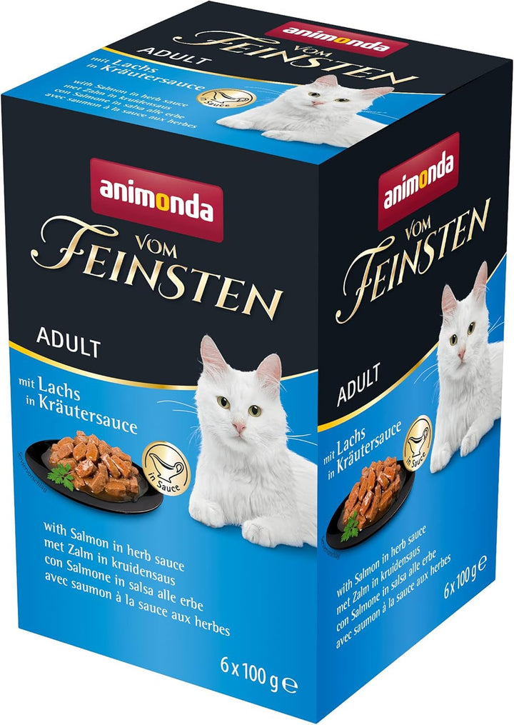 Animonda Vom Feinsten Adult Sauce Variety (32 X 100 G), hrană umedă pentru pisici adulte, hrană pentru pisici fără cereale și zahăr, bucăți fragede într-un sos delicios