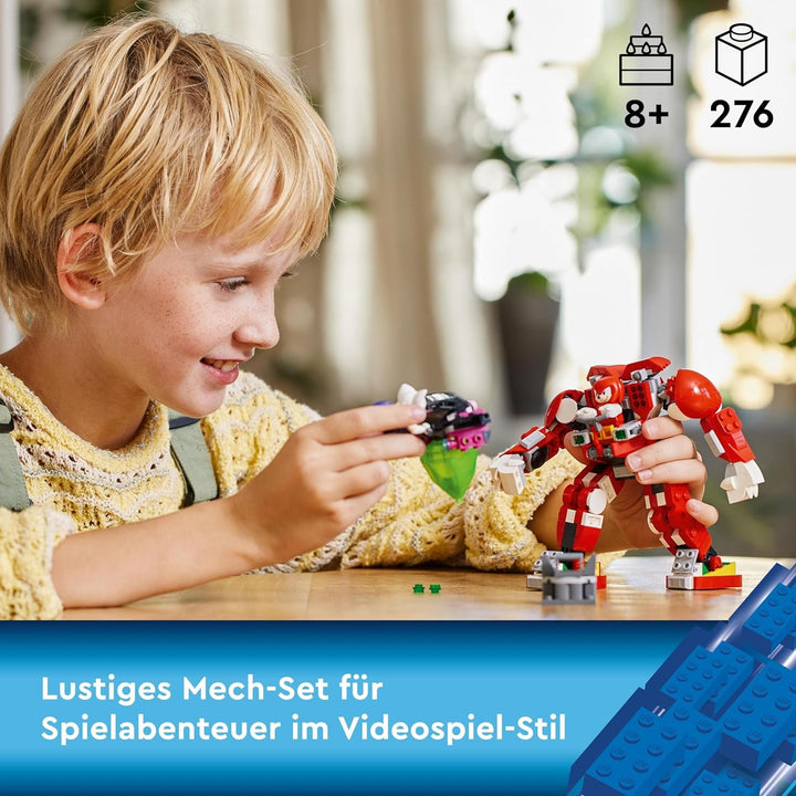 LEGO Sonic the Hedgehog Knuckles 'Guardian Mech', jucărie figurină de acțiune pentru băieți și fete cu vârsta de 8 ani și peste, cu Master Emerald și alte figurine din jocul video, idee de cadou pentru copii 76996