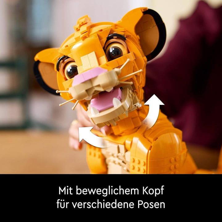 Lego Ç€ Disney Simba, tânărul rege al leilor, jucărie de construit pentru colecționat cu figurine creative de animale, activitate relaxantă pentru adulți, idee de cadou pentru femei 43247