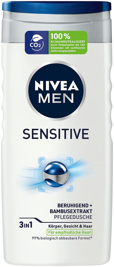 NIVEA MEN Sensitive, gel de duș neutru pentru pielea sensibilă, 250 ml