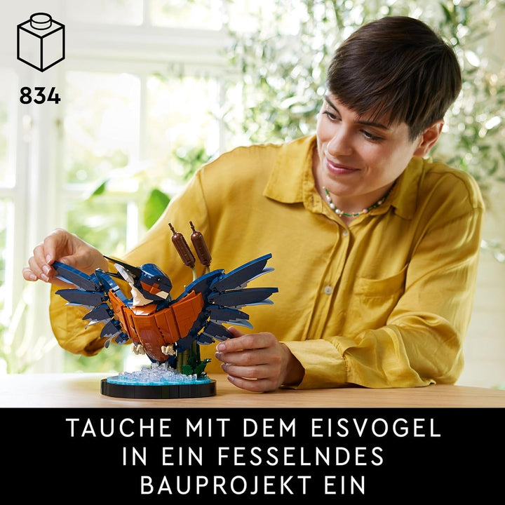 LEGO Icons Kingfisher Model Building Set pentru adulți, figură de pasăre pentru camera de zi sau birou, decorațiuni pentru casă și birou, cadou pentru iubitorii de păsări și ornitologi, femei și bărbați 10331