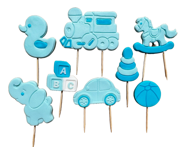 Lot de 8 décorations comestibles en sucre, Jouets