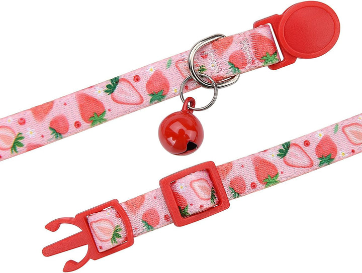 Zgardă pentru pisici cu încuietoare de siguranță și clopoțel, zgardă reglabilă pentru pisici și pisoi, 19-30 cm, 3 bucăți (Set C)