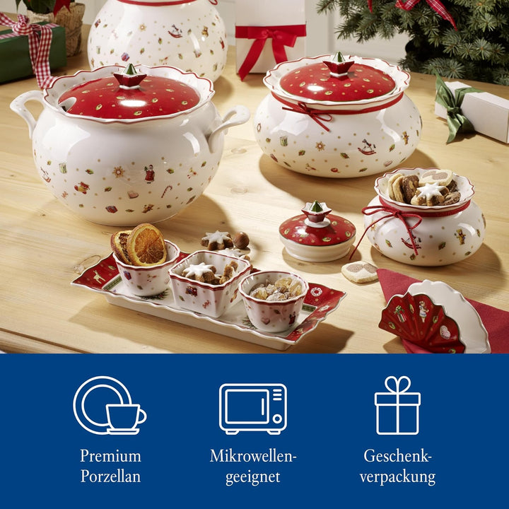 Villeroy & Boch – Toy'S Delight Dip Set 4 Teilig, Servierplatte Mit Schälchen, Dipschälchen Set, Weihnachten, Tischdekoration Toys, Serviertablett, Schalen, Weihnachtsdeko Innen, Premium Porzellan