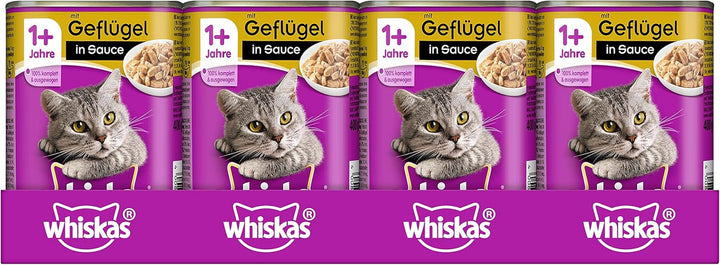 Whiskas hrană umedă pentru pisici Adult 1+ cu pui în jeleu, 12 cutii (12 X 400G)